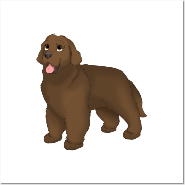 Brown Newfoundland Dog Wall Art by millersye